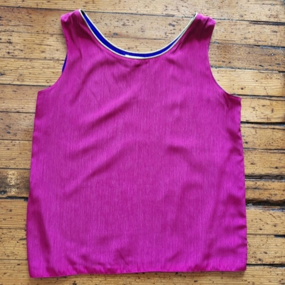 Pappagallo Vintage Tank Top Pink‎ Purple & Gold Size Small